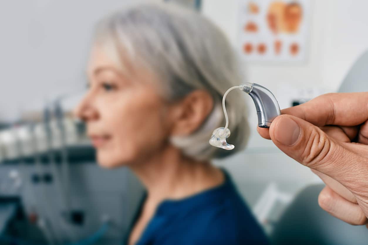 Close up photo of a hearing aid